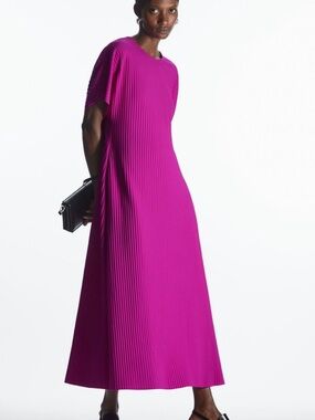 cos pink dress Designer Cotton Bow Size 6 Rendered in a refreshing pink tone Pink COS Dresses for Women